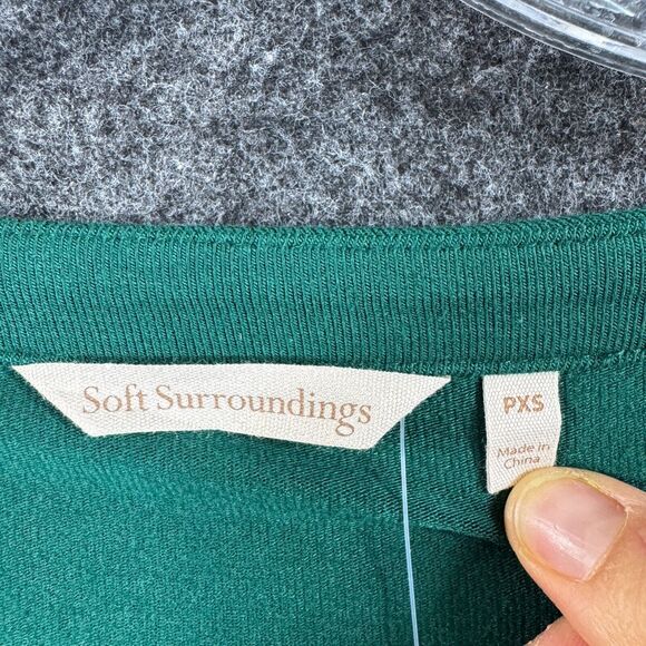 Soft Surroundings Madeline Tunic Women's Extra Small Petite Jewel Green Relaxed - Picture 3 of 9